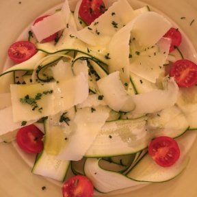 Gluten-free zucchini ribbons from Rubaconte Ristorante